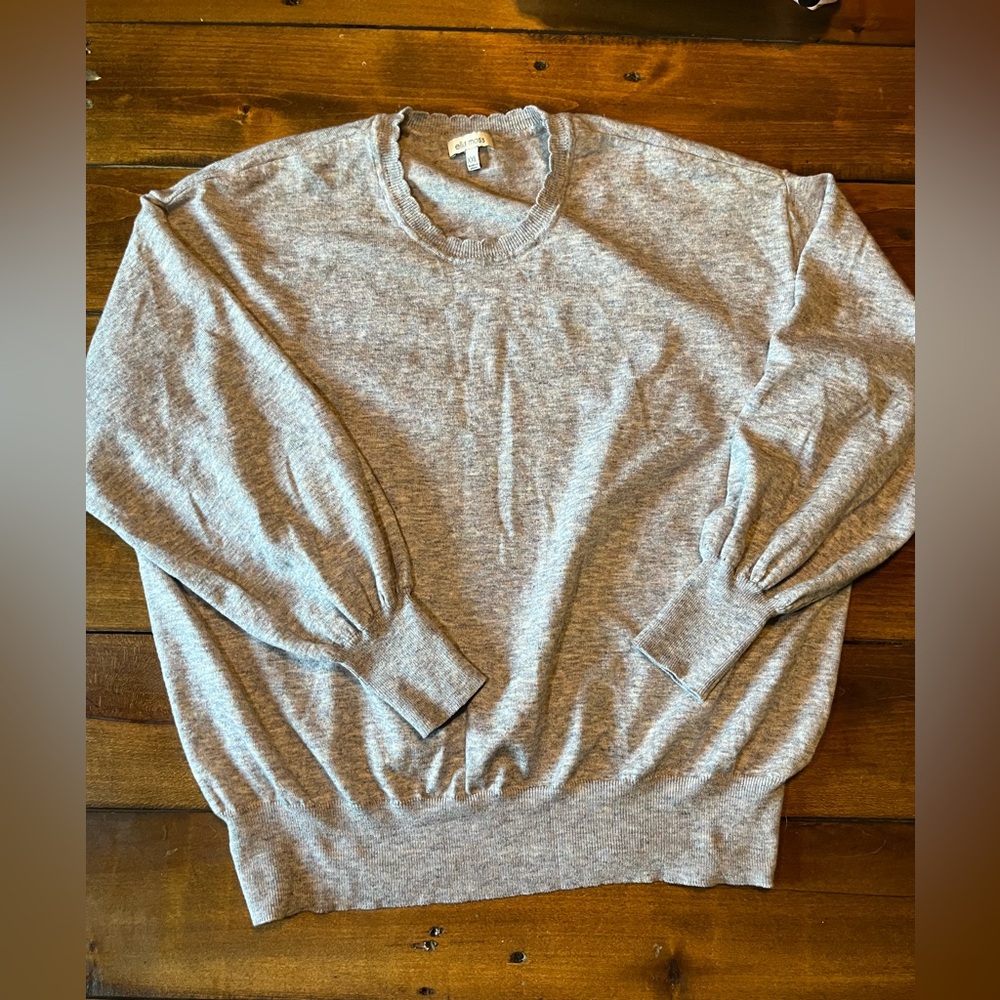 Ella Moss Light Gray Crewneck Sweater